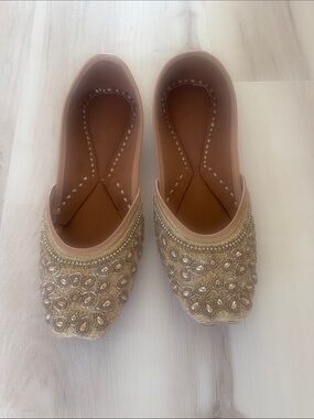 Embellished Gold Women's Jutti Flats NWOT